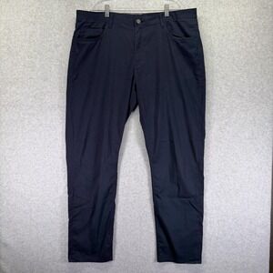 Faherty Reserve Movement Pant Mens 38x32 Navy Blue Chino Stretch 5-Pocket